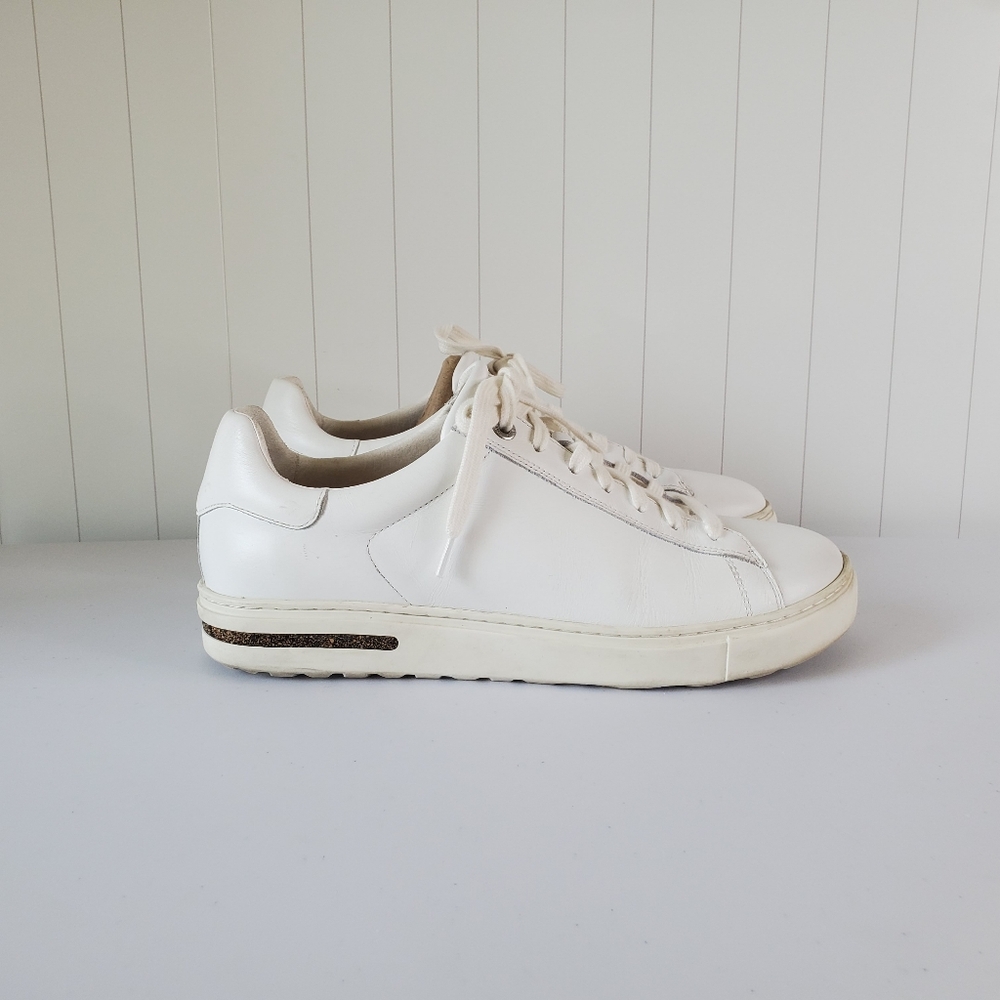 Birkenstock White Leather Low-Top Sneakers